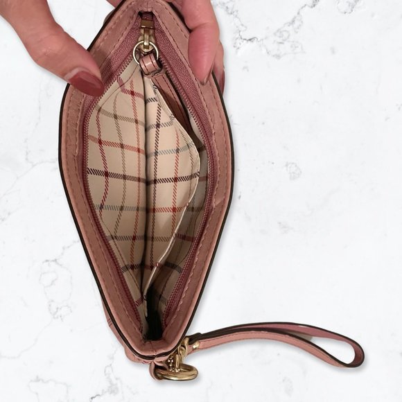 COACH Blush Pink Genuine Leather Wristlet - Picture 7 of 11